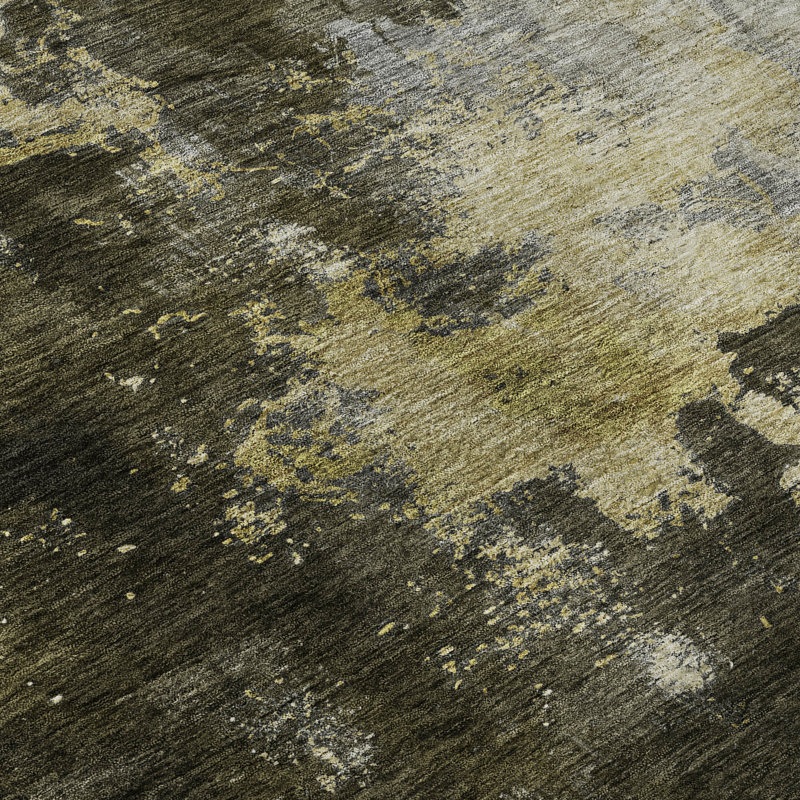 Tapis abstrait lavable à la machine de qualité supérieure Dahl AMF1072, Rectangle 2 pi 6 po x 3 pi 10 po