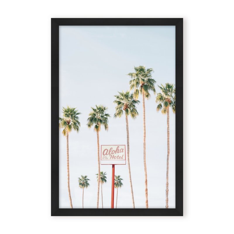 Coastal Retreat Aloha Hotel by  - Picture Frame Photograph on Paper, 24" H x 16" W x 2.375" D, Framed Canvas, Gold