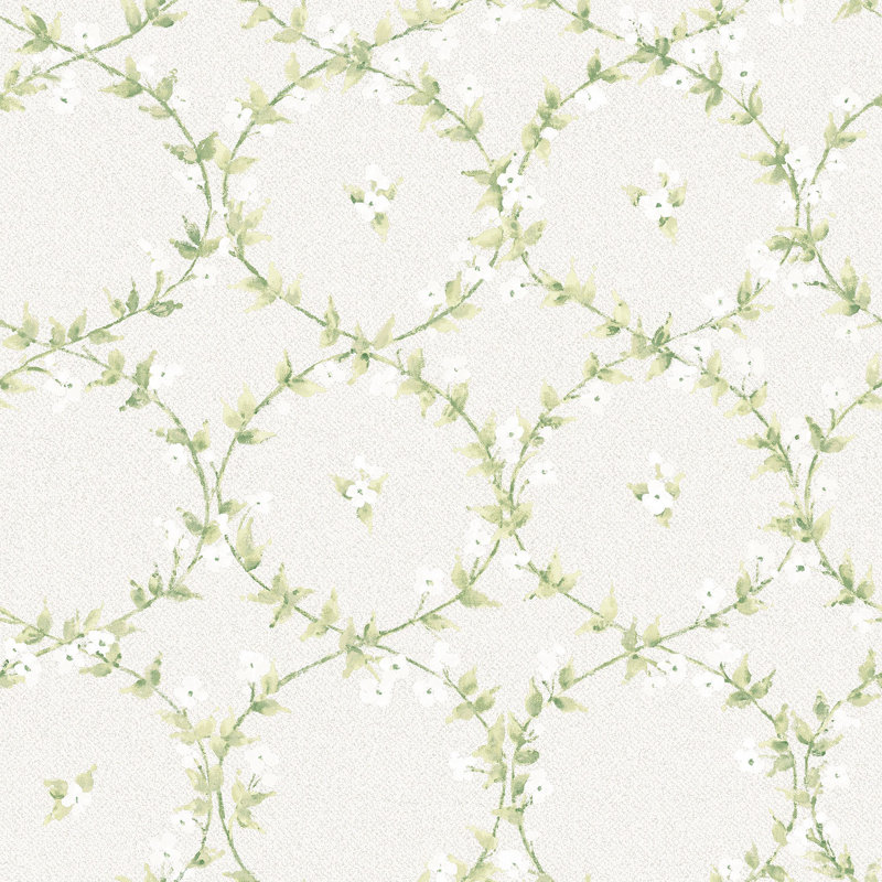 Garretson 1000cm x 52.8cm Satin Wallpaper Roll, Green