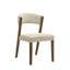 Ensemble de table de salle à manger 7 personnes Mid-Century moderne avec table rectangulaire de 59 à 74 po et 6 chaises rembourrées en tissu-443878567