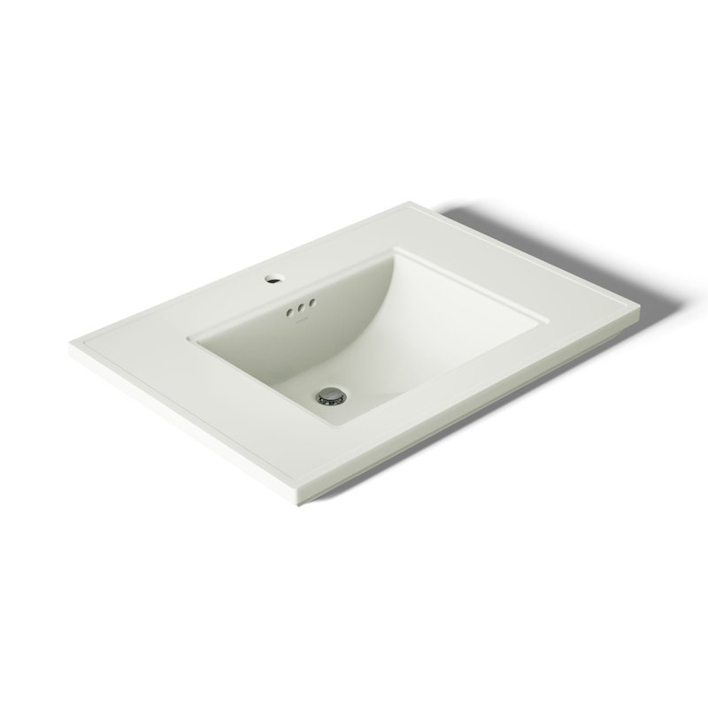 Lavabo de salle de bain sur pied/console de style classique avec perÃ§age pour robinetterie simple, Dune, Monotrou