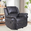 Ensemble de canapé inclinable manuel avec console de rangement double et porte-gobelets, ensemble de canapé en similicuir inclinable à 2 places et simple, gris-116975499