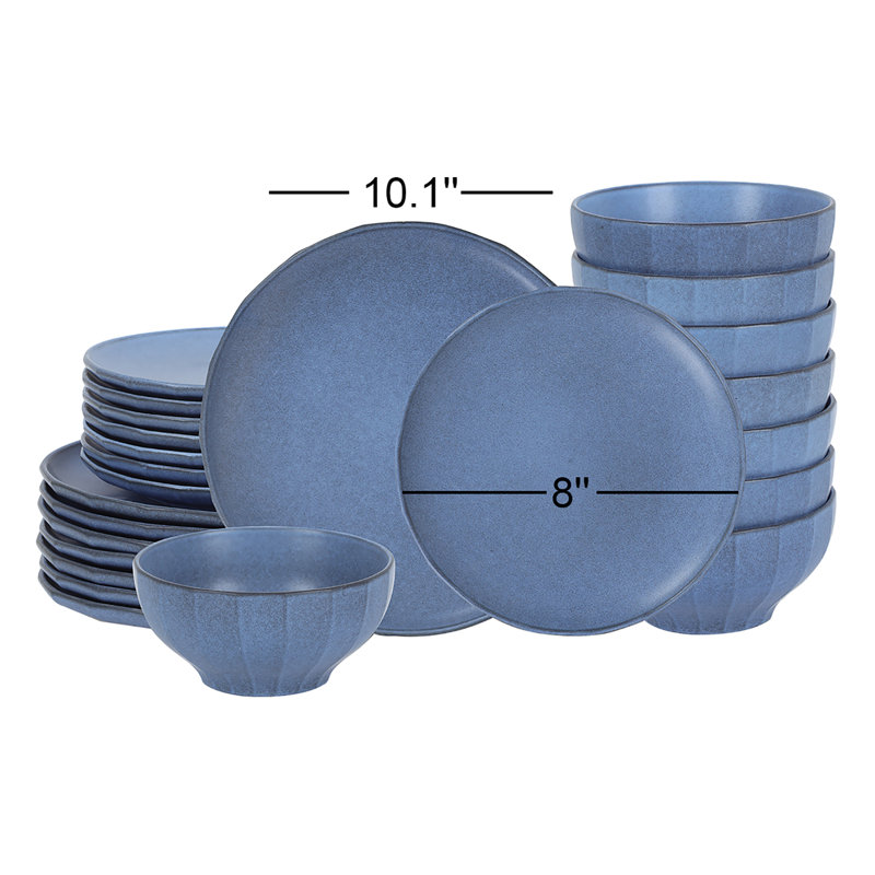Stone Lain Rio 24-Piece Dinnerware Set Stoneware, Blue