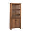 Bibliothèque quotidienne en bois rustique avec portes, tablettes de bibliothèque, centre de rangement, entièrement assemblée, brun