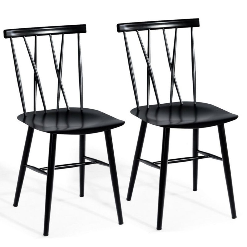 Ensemble de 2 chaises de salle à manger modernes avec dossier