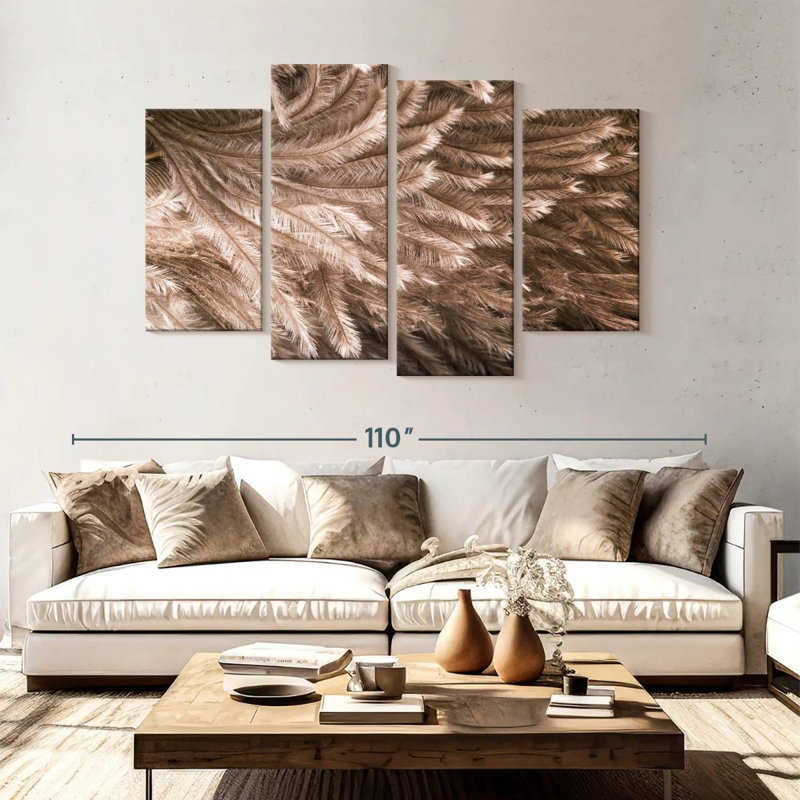 Brampt Ostrich Feathers, 54" H x 84" W