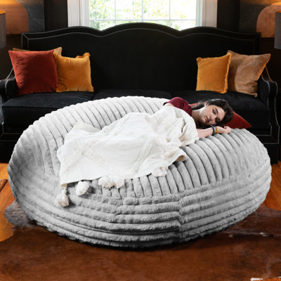 6 Foot Cocoon - Large Bean Bag Chair - Mondo Faux Fur