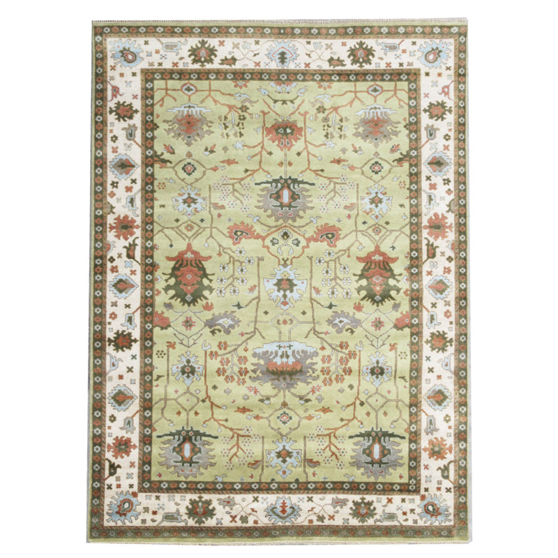 Tapis noué à la main 9 x 12 Oushak Art & Craft