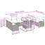 344cm Wide Patio Sofa with Cushions