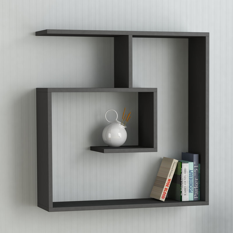 3 Piece Floating Shelf, Anthracite