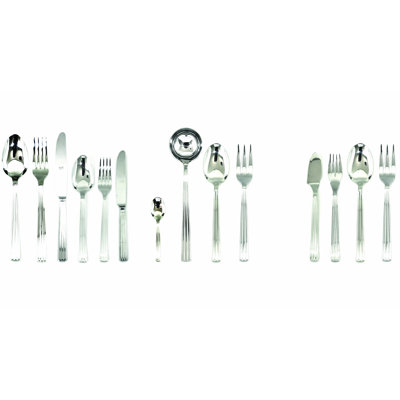 Ensemble de couverts unique avec couteaux H / H (configuration P) - 113 pièces - Acier inoxydable