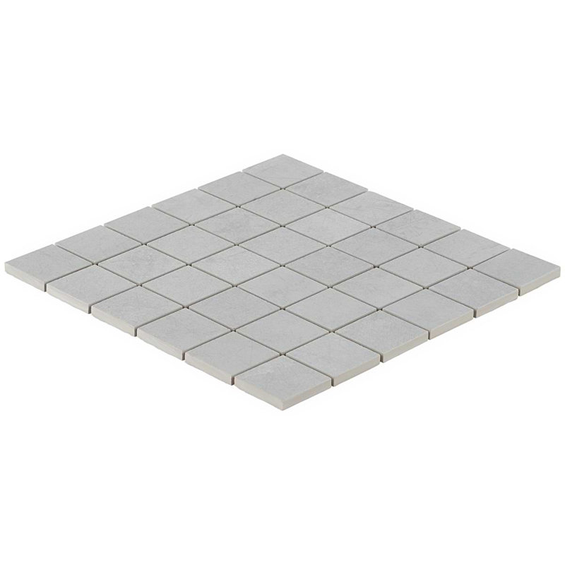 Bond 2x2 Matte Porcelain Mosaic Tile, Nimbus Silver