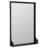 Black Metal & Dark Mahogany Wood Shelf Mirror