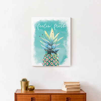 Reproduction d’art sur toile tendue avec des ananas frais et coloré
