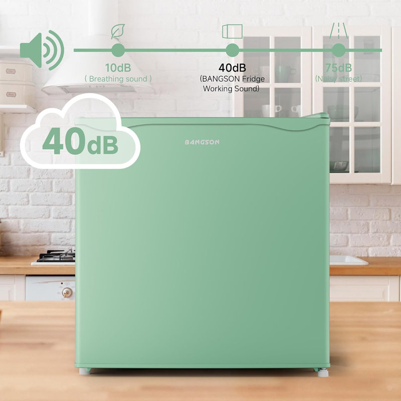 Réfrigérateur compact 1,6 pi3 avec congélateur, porte réversible compacte pour dortoir, bureau, chambre à coucher, appartement BANGson - vert