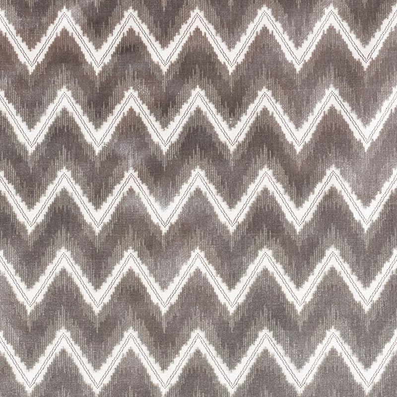 Chevron Velvet Fabric, Gray