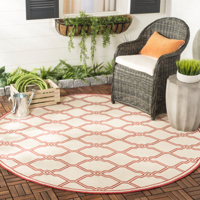 Duren Geometric Hand Woven Indoor / Outdoor Area Rug