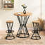 Ensemble de table de bar et de chaises 3 pièces, plateau de table en bois aggloméré de 31,5 pouces en bois aggloméré, structure en métal noir mat, îlot de cuisine compact industriel, 2 sièges
