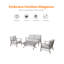 Ensemble de canapé d'extérieur en aluminium 4 pièces avec causeuse, 2 chaises et table basse Seehill