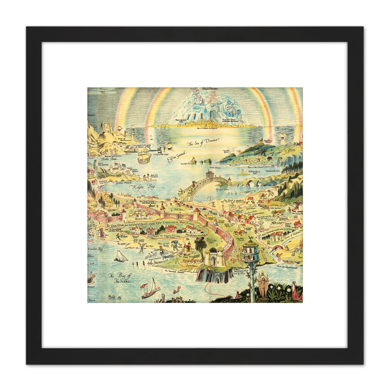 Sleigh 1918 Pictorial Fantasy Ancient Fairyland Map - Single Picture Frame Painting