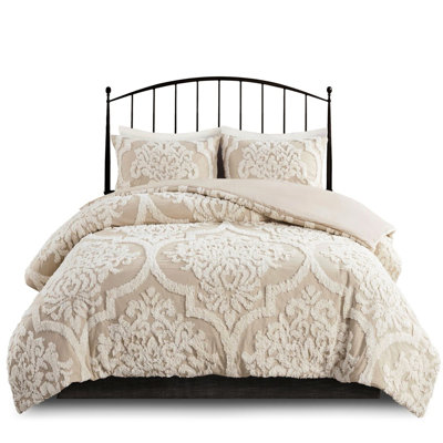 Housse de couette très grand / très grand en chenille 100% coton, literie 3 pièces lavable à la machine avec certification
