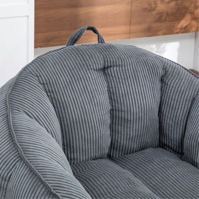 Giant Bean Bag Chair Sofa for Adults Teens, Comfy Corduroy Large Bean Bag Chairs with Armrests for Bedroom Living Room, Adult BeanBag Lazy Sofa Couch Chairs with Filler Included