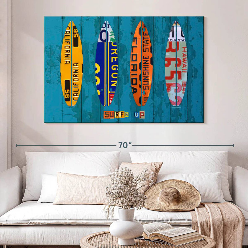 Senne Surf License Plates, 34" H x 51" W