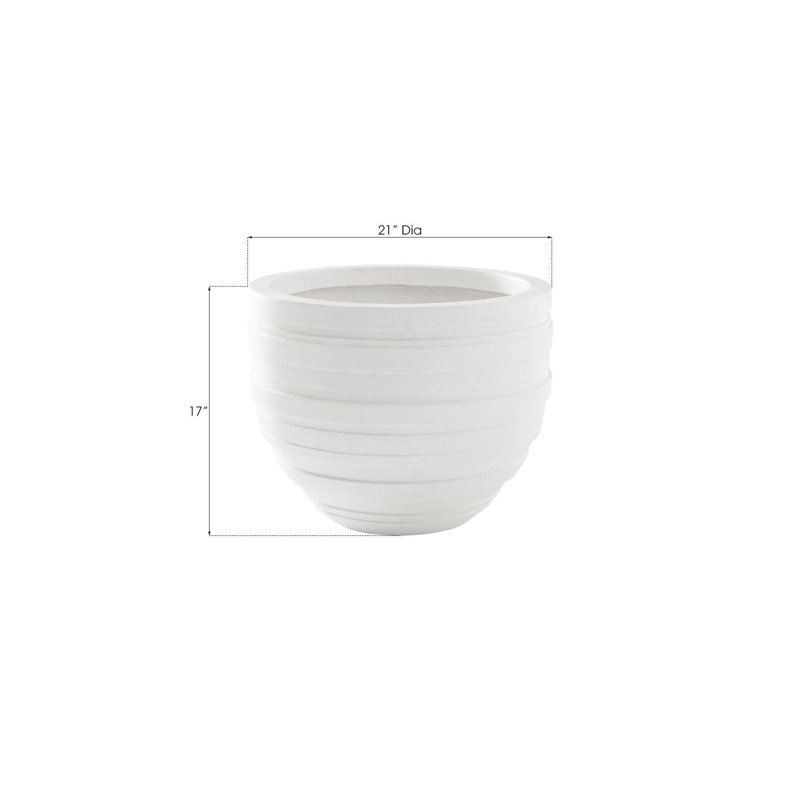 June Resin Pot Planter, 17" H x 21" W x 21" D