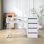 Bureau à clou avec aspirateur, poste de travail de table manucure professionnel avec collecteur de poussière et sac réutilisable