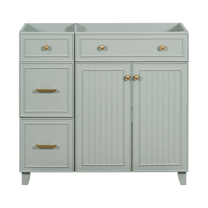 Meuble-lavabo vert 36 po, lavabo non inclus