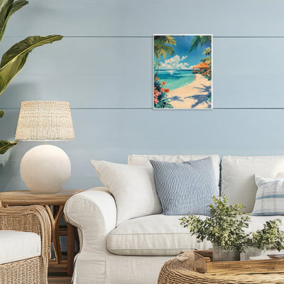Plaque murale Tropical Oceanside Cabana, design par Franklyn Gregory