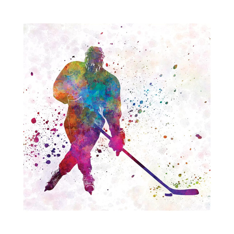 Hockey Skater III by Paul Rommer - Painting on Canvas, Wrapped Canvas, 66.04 cm H x 66.04 cm W x 1.91 cm D