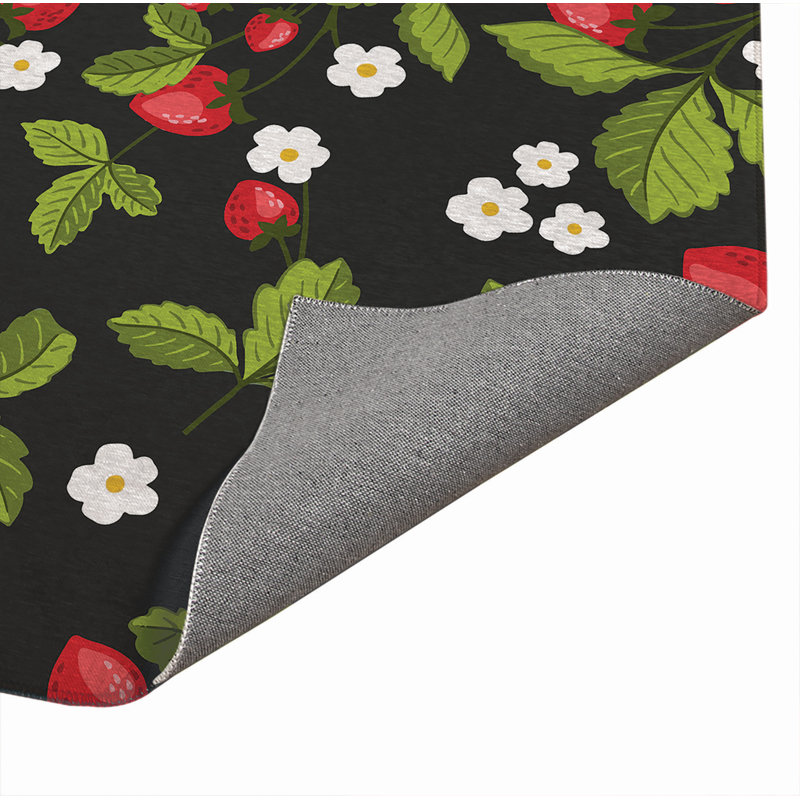 Paillasson Fraises, Gris anthracite, L 60 po x L 84 po