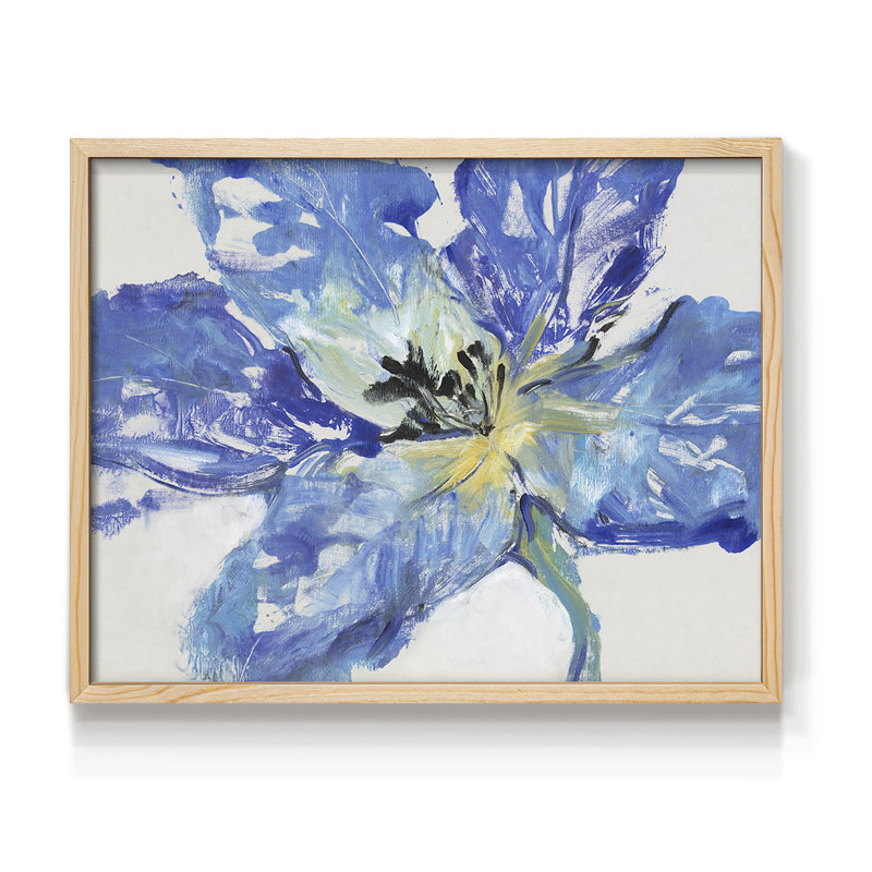 Fleur Bleue II -Framed Print - Restickable, Naturel, H 11 po x l 14 po