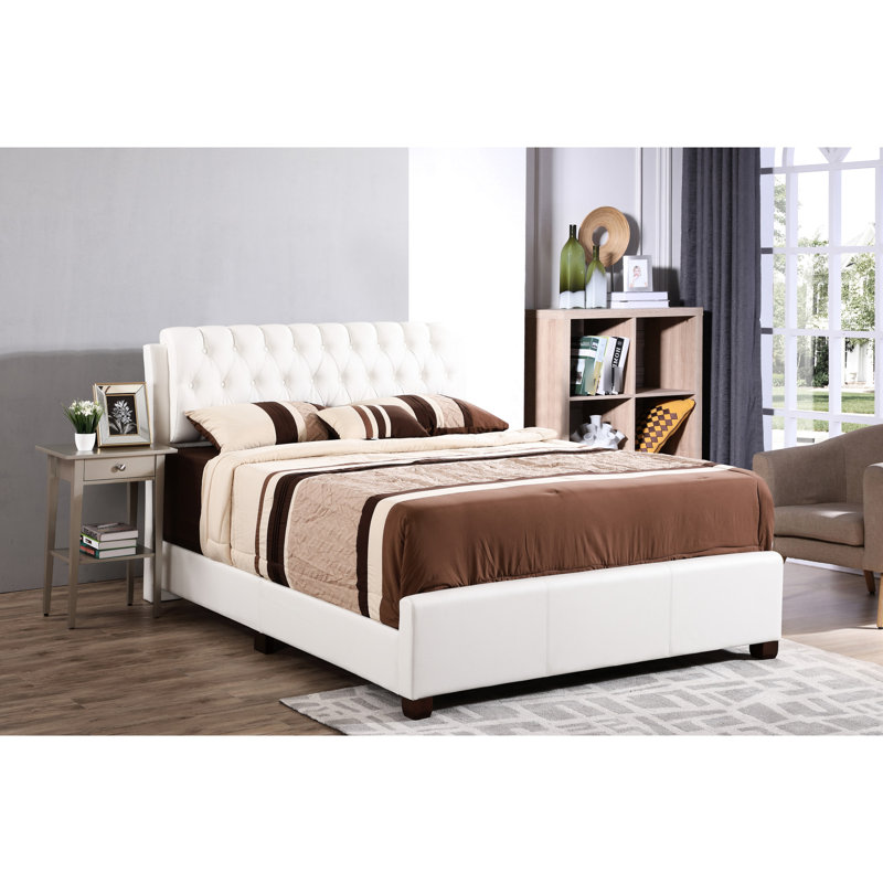 Grand lit moderne blanc spacieux - élément décoratif décoratif de 48 po x 63 pi l 88 po, matériaux de construction contemporaine