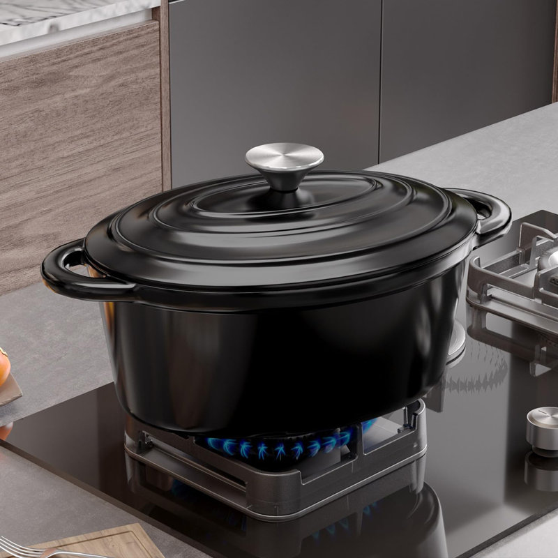 Cocotte ovale émaillée 4,5 pte, Noir, noir, noir, noir