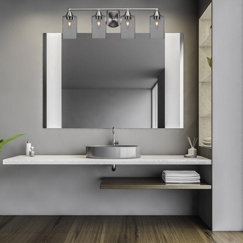 Michell 4-Light Bath Bar, Brushed Nickel