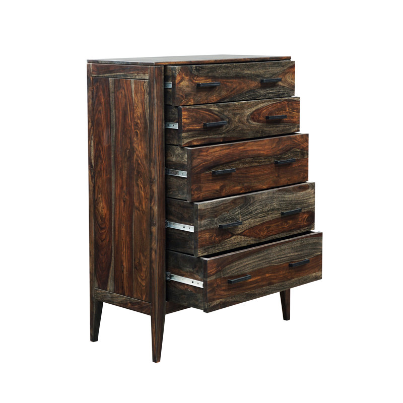 Mariann Solid Wood 36'' W 5 - Drawer Dresser