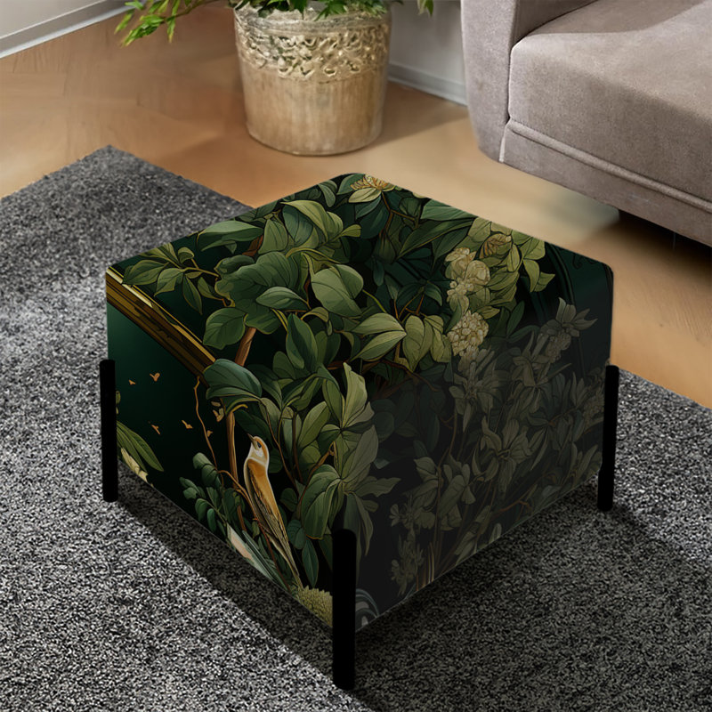 Victorian Garden Scenes Victorian Pattern - Botanical Square Ottoman