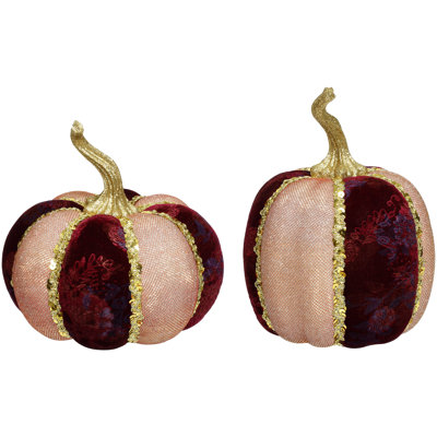 Bourgogne scintillant / citrouille rose, ensemble de 2 - 8 X 5 pouces