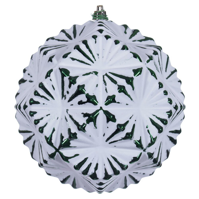 Ensemble d'ornement Etch Prism White Brush., Vert émeraude, H 6 po x l 6 po x P 6 po