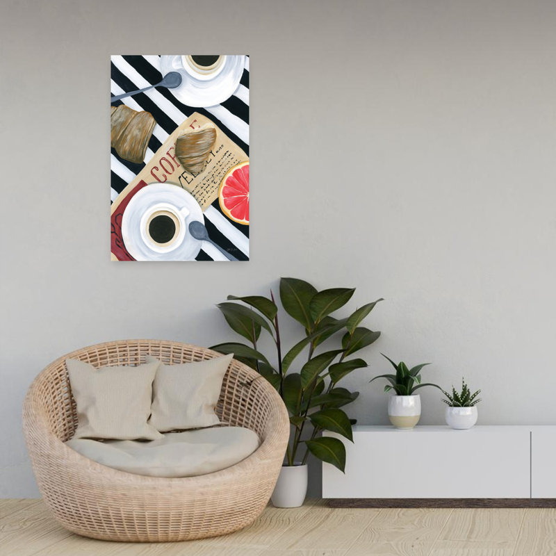 Espresso Time Contemporary Wall Art Print 1 Piece Wrapped Canvas Wall Art, 60.96cm H x 40.64cm W