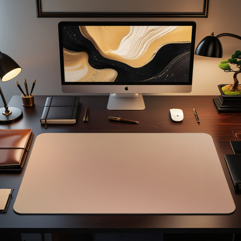 Desk Mat, 23.6" H x 13.8" W x 0.25" D, Soft Neutral Beige