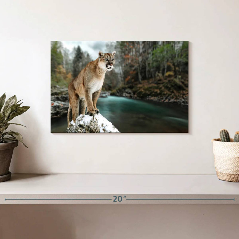 Brampt Cougar By The River, 8" H x 12" W