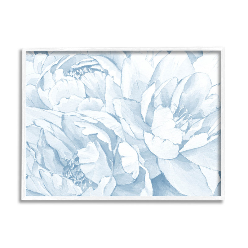 Pivoine blanche délicate, giclée par Lil 'Rue, H 24 po x l 30 po x P 1,5 po, Giclée encadrée blanc bord de mer