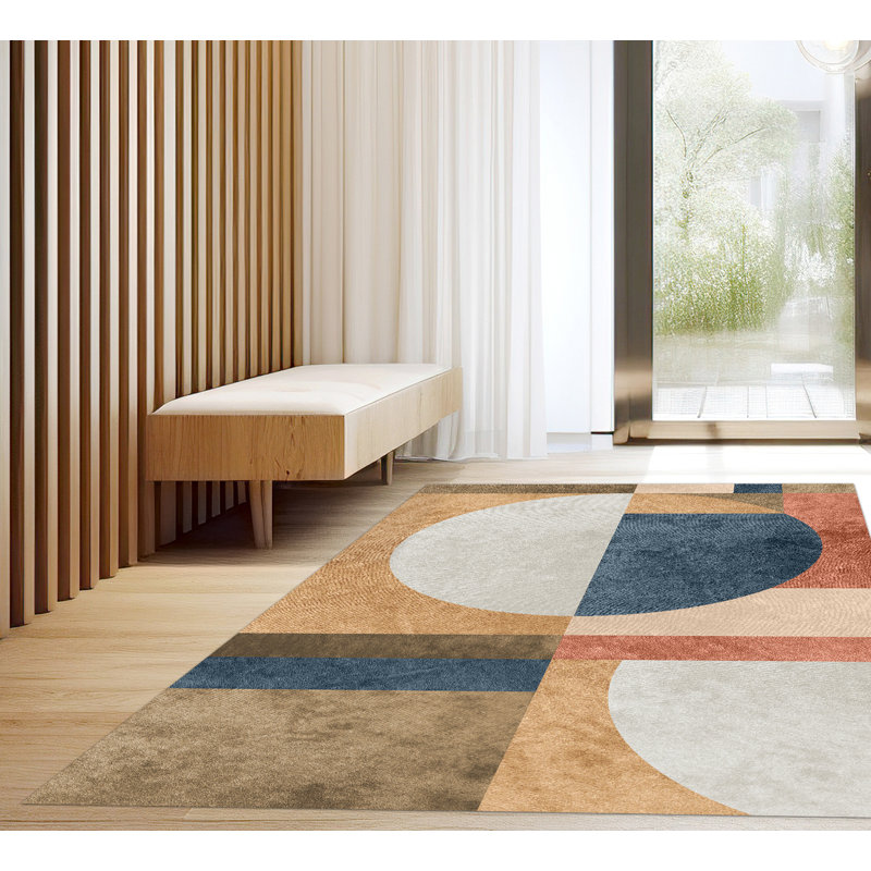 Dahms Vinyl Machine Printed Area Rug, Rectangle 5'3" x 7'10.5"