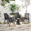 Ensemble de 4 chaises de patio pliantes, chaises de patio extensibles empilables avec accoudoirs pour la pelouse, le camping, la salle à manger, la plage, la structure en métal, sans assemblage