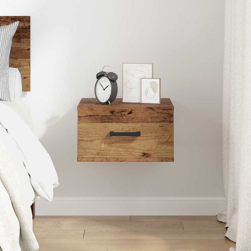 35cm W Manufactured Wood Bedside Table, Old Wood