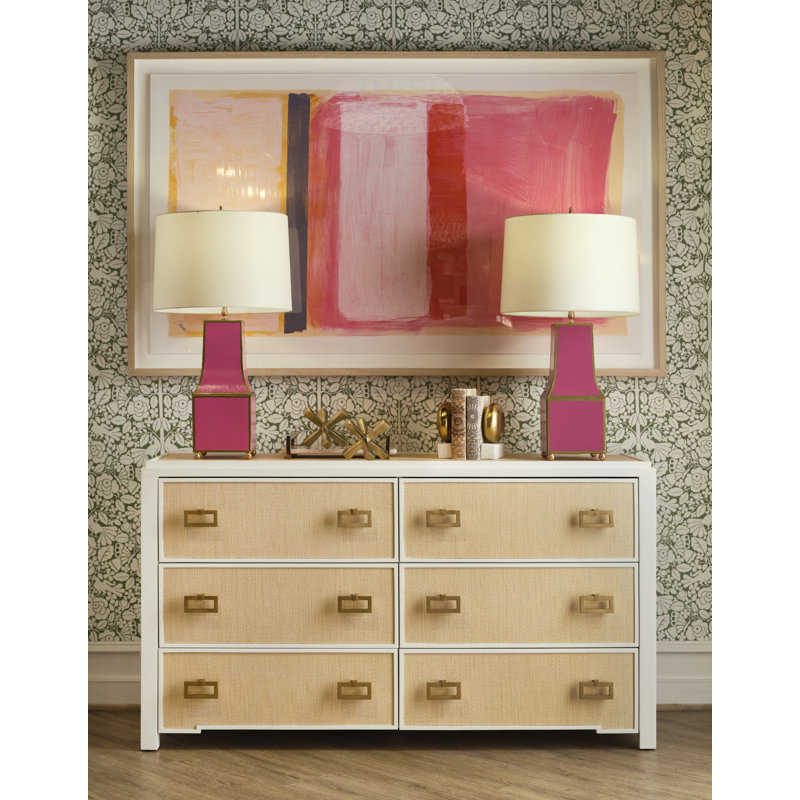 Commode à six tiroirs, Beige