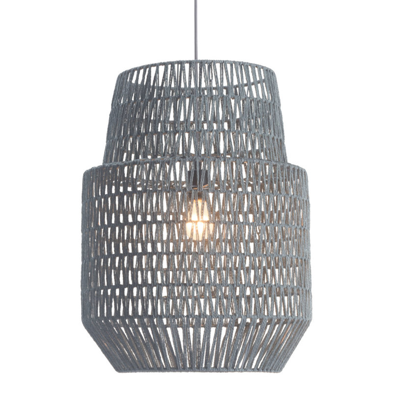 Plafonnier gris zigzag tissé gris